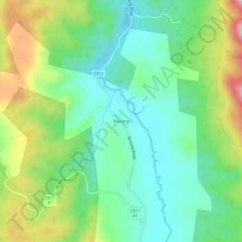 Carte topographique Bonang, altitude, relief