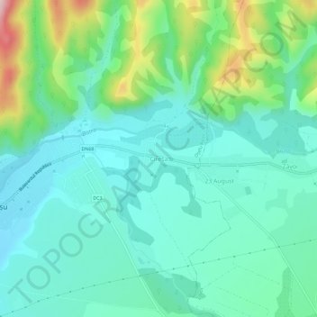 Carte topographique Cireșa, altitude, relief