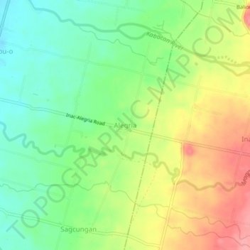 Carte topographique Alegria, altitude, relief