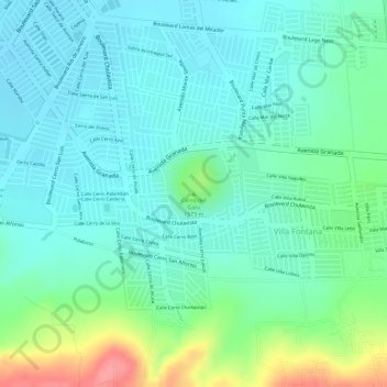 Carte topographique Cerro del Gato, altitude, relief