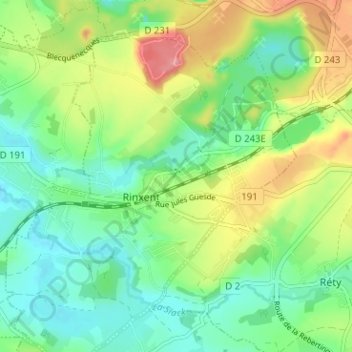 Carte topographique Ferme des Combles, altitude, relief