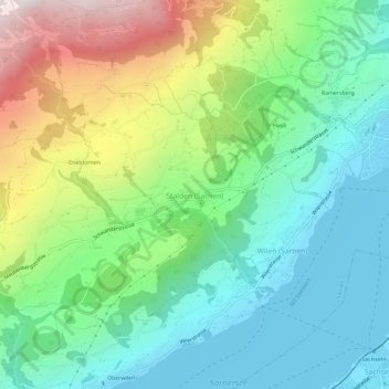 Carte topographique Stalden (Sarnen), altitude, relief