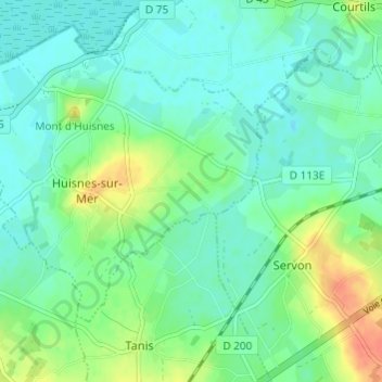 Carte topographique Le Repos, altitude, relief