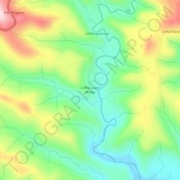 Carte topographique Linha Lauro Müller, altitude, relief
