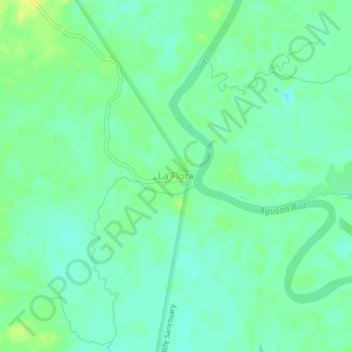 Carte topographique La Flora, altitude, relief