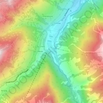 Carte topographique Pattemouche, altitude, relief