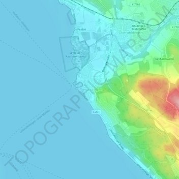 Carte topographique Unteruhldingen, altitude, relief