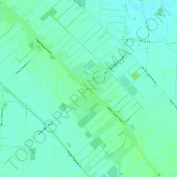 Carte topographique Cottam, altitude, relief