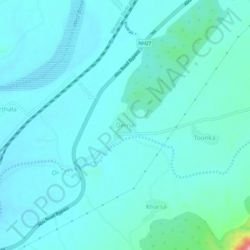 Carte topographique Derna, altitude, relief