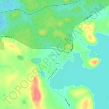 Carte topographique Larder Lake, altitude, relief