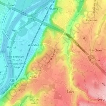 Carte topographique Rabosée, altitude, relief