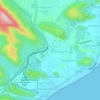 Carte topographique Endada, altitude, relief