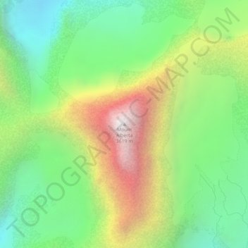 Carte topographique Mount Alberta, altitude, relief