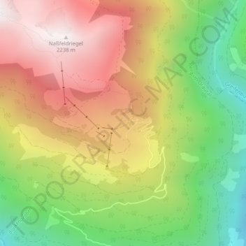 Carte topographique Emberger Alm, altitude, relief