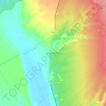 Carte topographique Cañada Morteros, altitude, relief