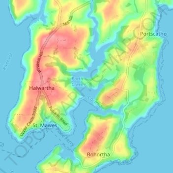 Carte topographique Percuil, altitude, relief