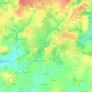 Carte topographique La Gare, altitude, relief