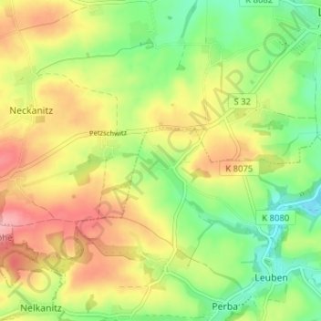 Carte topographique Wauden, altitude, relief