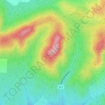 Carte topographique Beaumort, altitude, relief