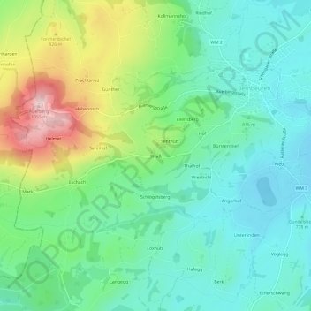 Carte topographique Straß, altitude, relief