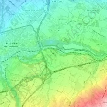 Carte topographique Lathoy, altitude, relief