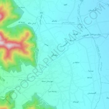 Carte topographique Massal, altitude, relief