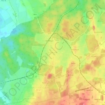 Carte topographique Schaftlach, altitude, relief