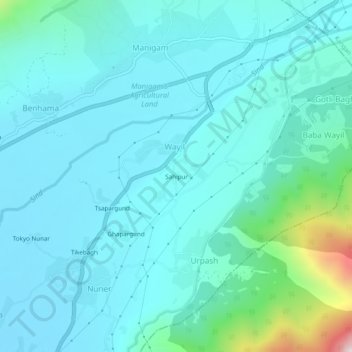 Carte topographique Sahipur, altitude, relief