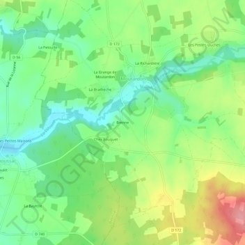Carte topographique Brenne, altitude, relief