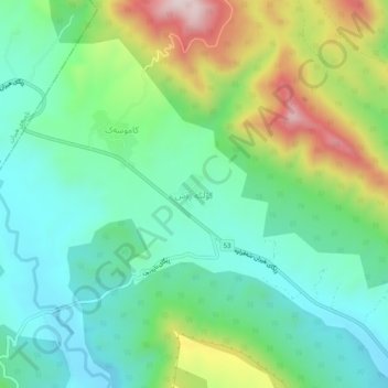 Carte topographique Kolkarash, altitude, relief