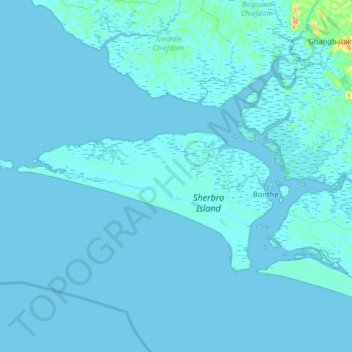 Carte topographique Sherbro Island, altitude, relief