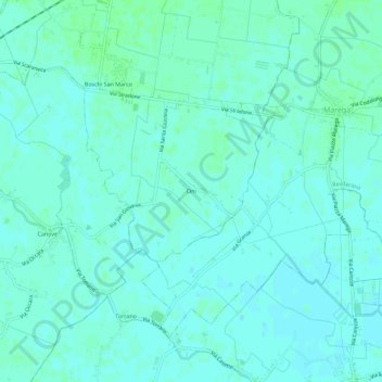 Carte topographique Oni, altitude, relief