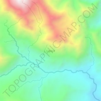 Carte topographique Ligaya, altitude, relief