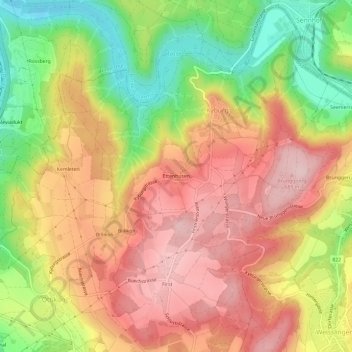 Carte topographique Ettenhusen, altitude, relief