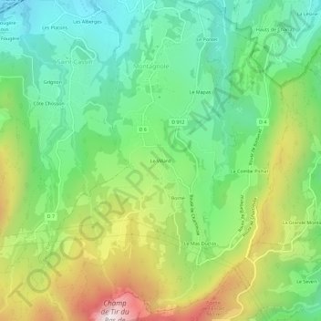 Carte topographique Le Villard, altitude, relief