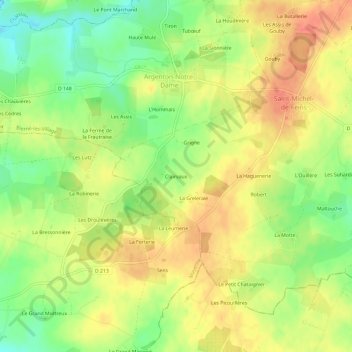 Carte topographique Clairvaux, altitude, relief