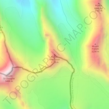 Carte topographique Mount Robertson, altitude, relief
