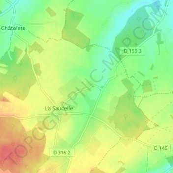 Carte topographique Les Pelles, altitude, relief
