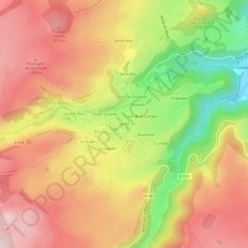 Carte topographique Le Rif, altitude, relief