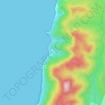 Carte topographique Korbous, altitude, relief