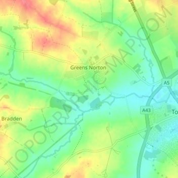 Carte topographique Bengal, altitude, relief