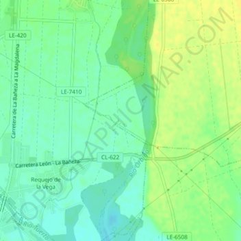 Carte topographique Borgada, altitude, relief