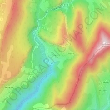 Carte topographique Ansage, altitude, relief