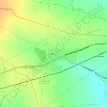 Carte topographique Satuluru, altitude, relief