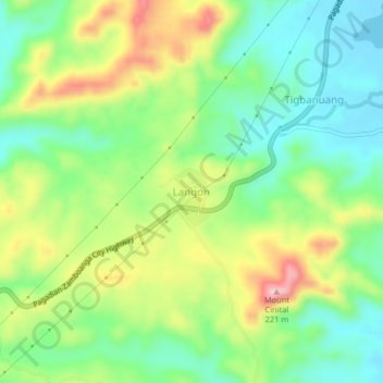 Carte topographique Langon, altitude, relief