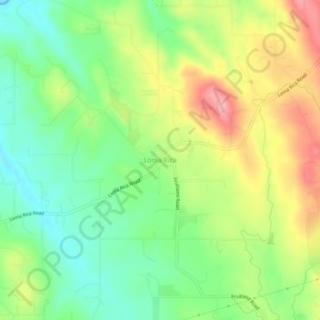 Carte topographique Loma Rica, altitude, relief