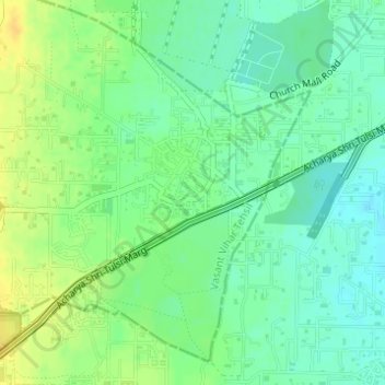 Carte topographique Ghitorni, altitude, relief