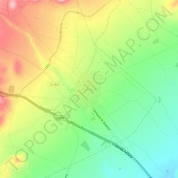 Carte topographique Casinos, altitude, relief