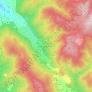Carte topographique Castello di Cintoia, altitude, relief