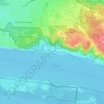 Carte topographique inoffizieller FKK Strand, altitude, relief